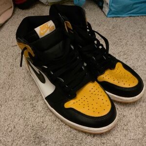Jordan 1 Black, Yellow, and White